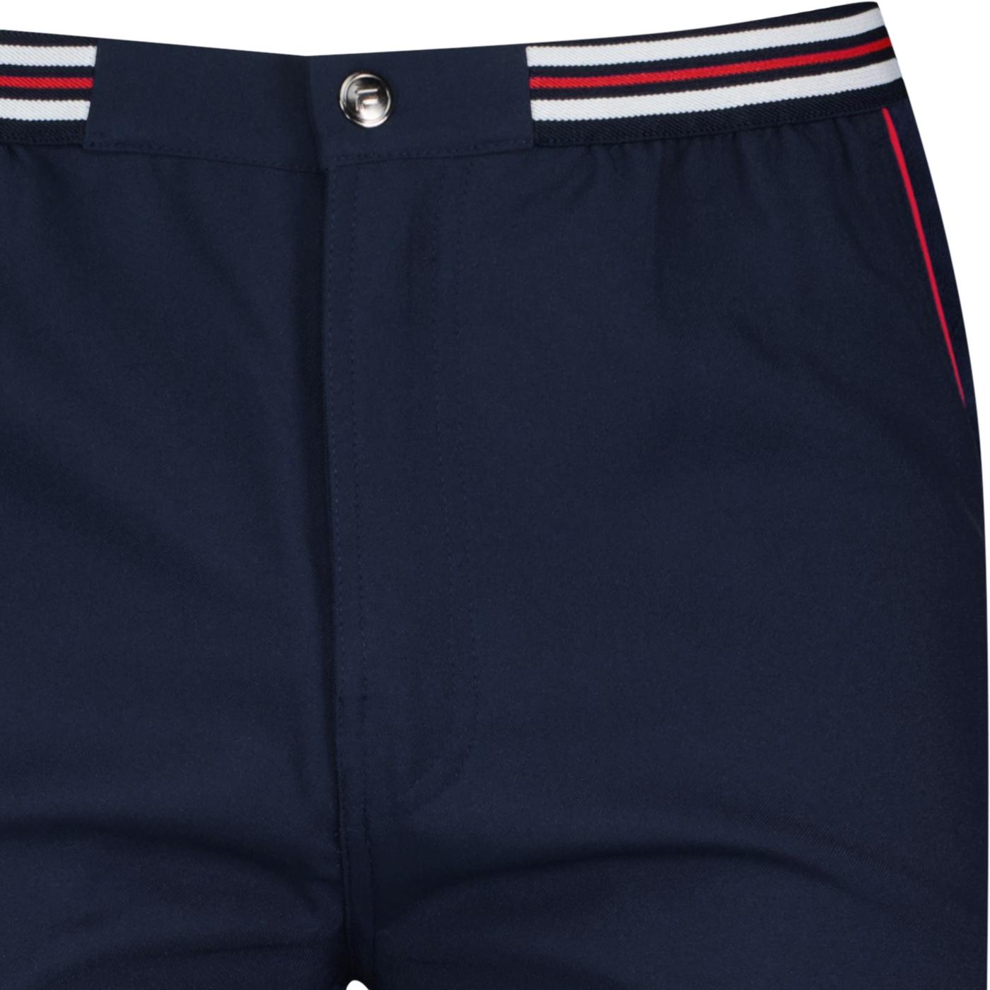FILA VINTAGE Hightide 4 Mens Retro Tennis Shorts in Navy Red