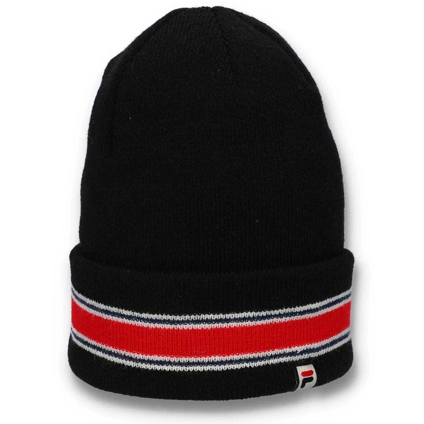 FILA VINTAGE 'Kart' Fine Rib Striped Beanie Hat