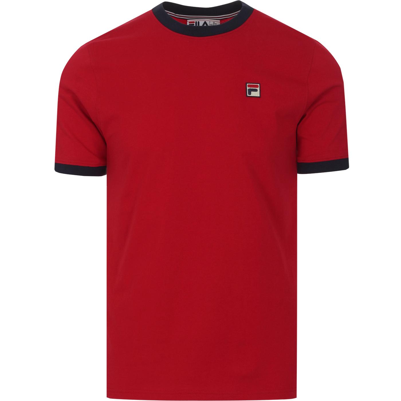 FILA VINTAGE Marconi Retro 70s Ringer Tee in Chinese Red