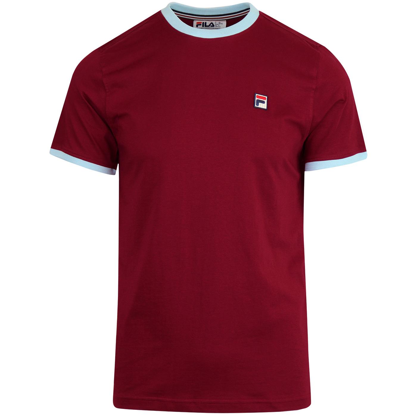 FILA VINTAGE Marconi Retro 70s Ringer T-Shirt Tibetan Red