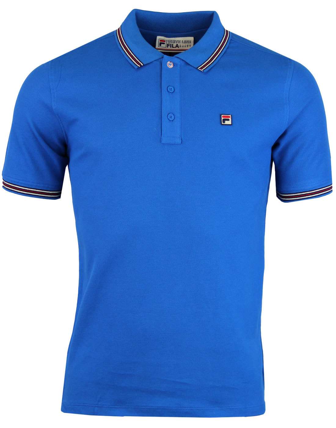FILA VINTAGE Matcho 4 Retro 80s Casuals Tipped Polo Imperial Blue