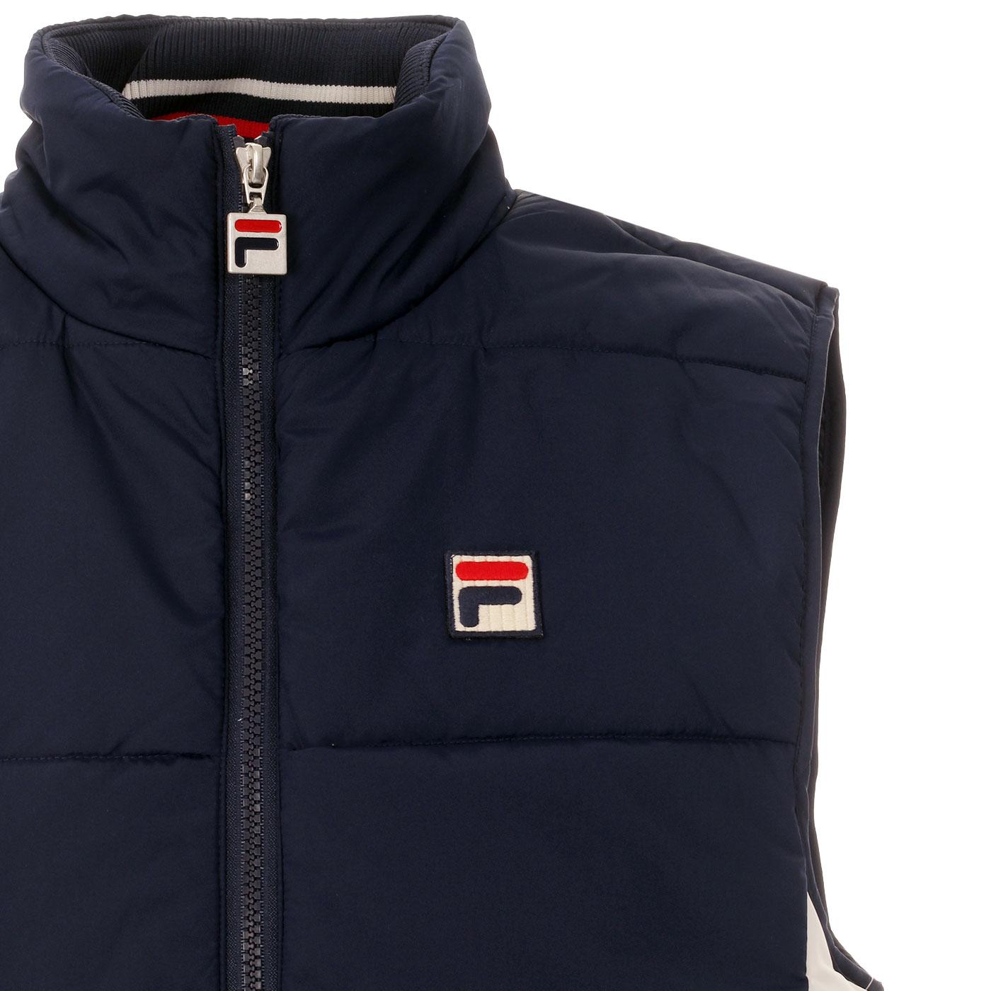 FILA VINTAGE 'Matias' Padded Body Warmer Gilet in peacoat