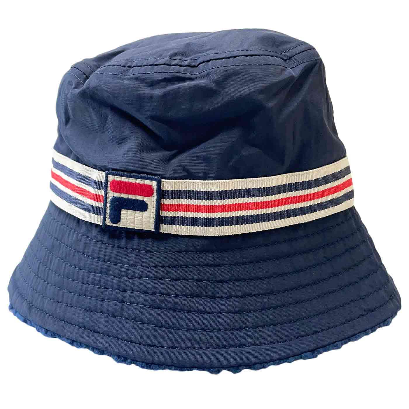 Fila Vintage Norris 90s Fleece Lined Winter Bucket Hat in Navy