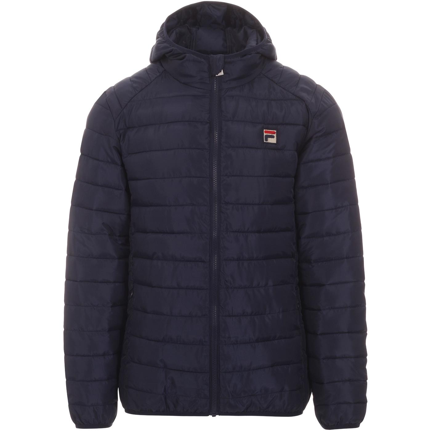 FILA VINTAGE Pavo Retro 90s Quilted Puffer Jacket in Peacoat