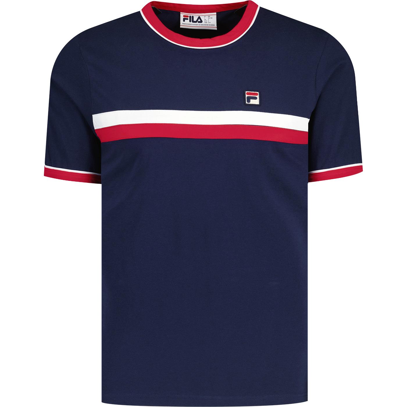 Razee Fila Vintage Chest Stripe Ringer Tee Navy