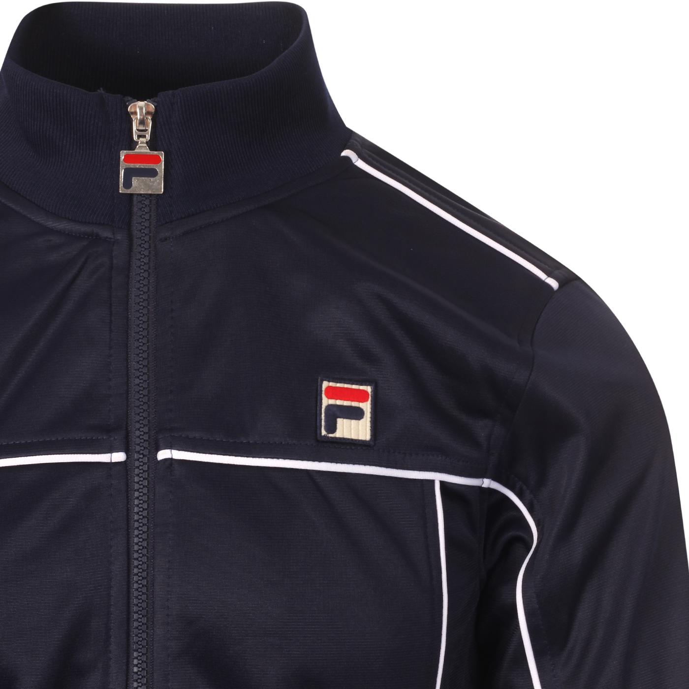 FILA VINTAGE Terry Retro 80s Piped Tracksuit in Peacoat Navy