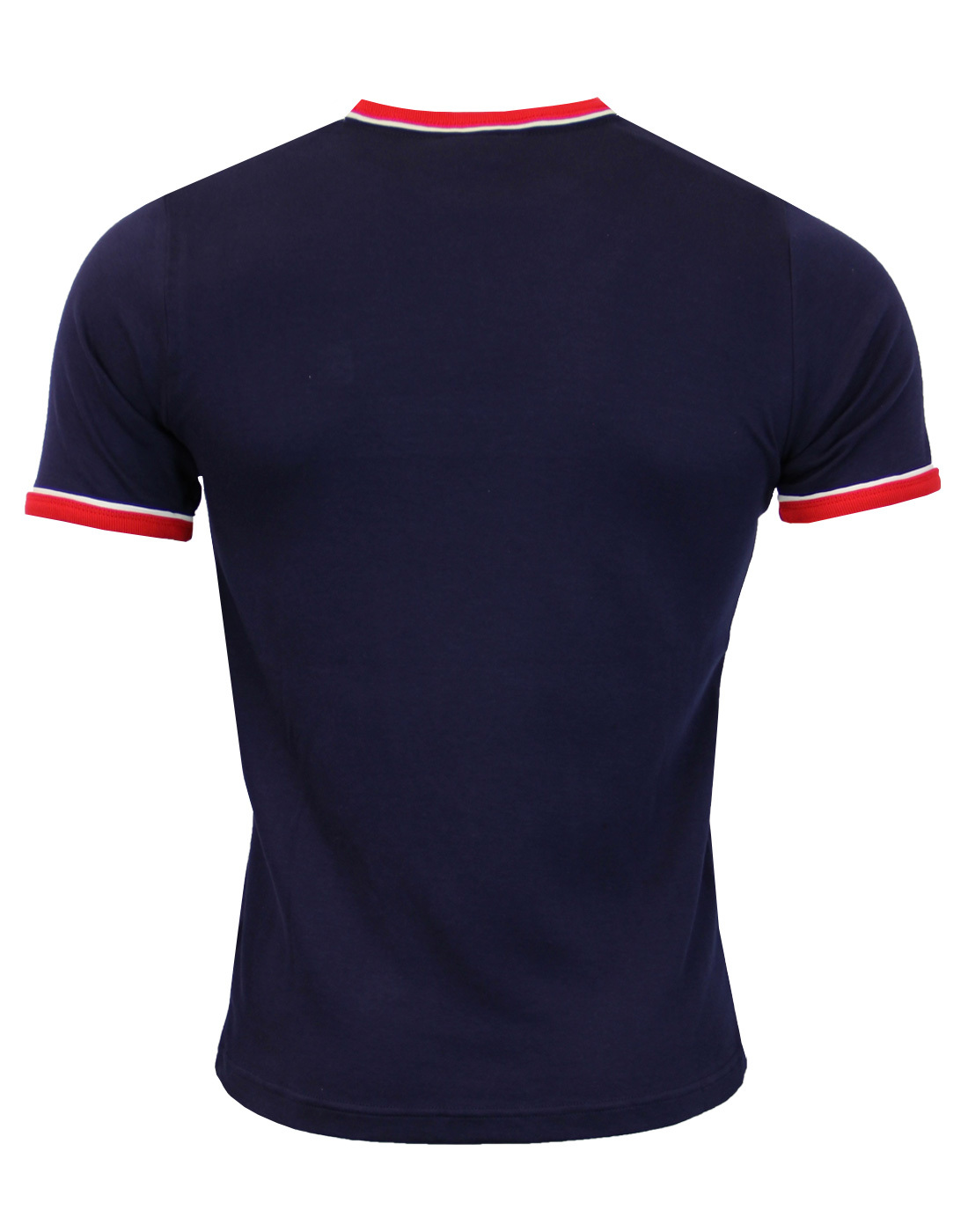 FILA VINTAGE Razee Retro 70s Mod Chest Stripe T Shirt in Peacoat