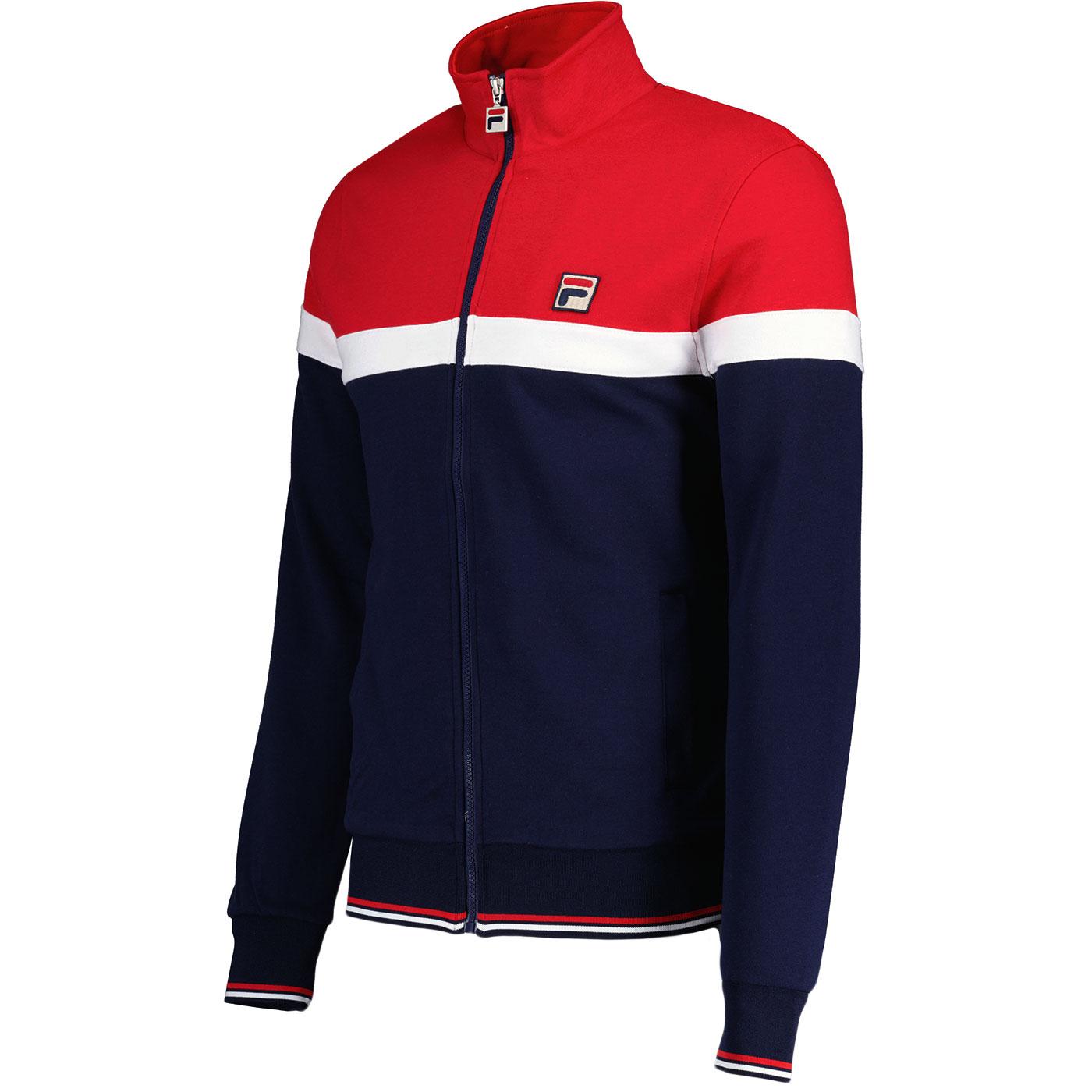 Umar Fila Vintage Colour Block Track Jacket in Navy Red