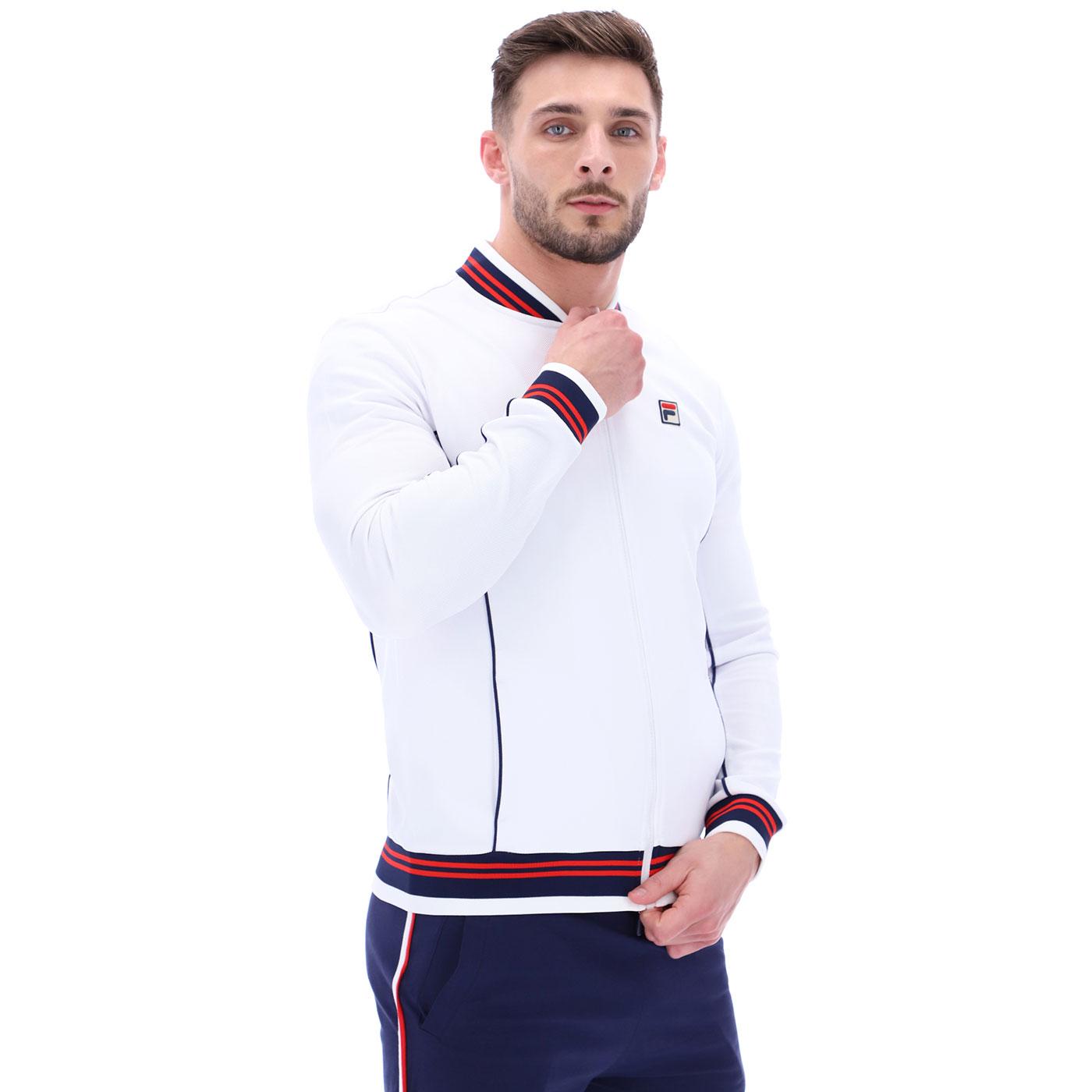 FILA VINTAGE Baranci Retro Tipped England Track Top in White