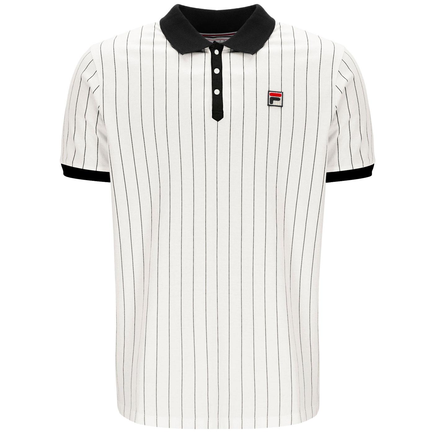 BB1 Fila Vintage Retro Striped Polo Shirt G/B