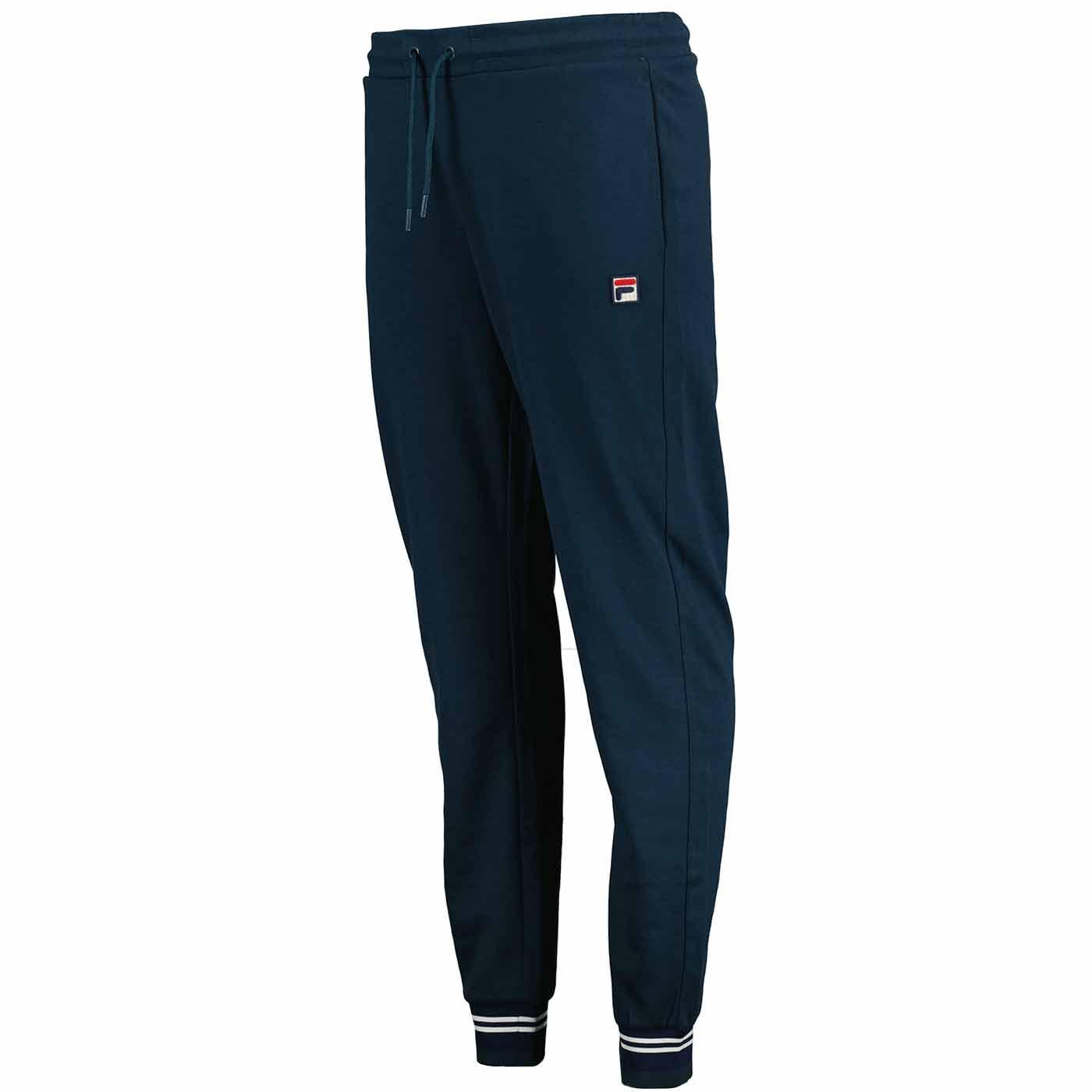 FILA VINTAGE Deuce Tipped Cuff Jogging Bottoms in Dark Teal