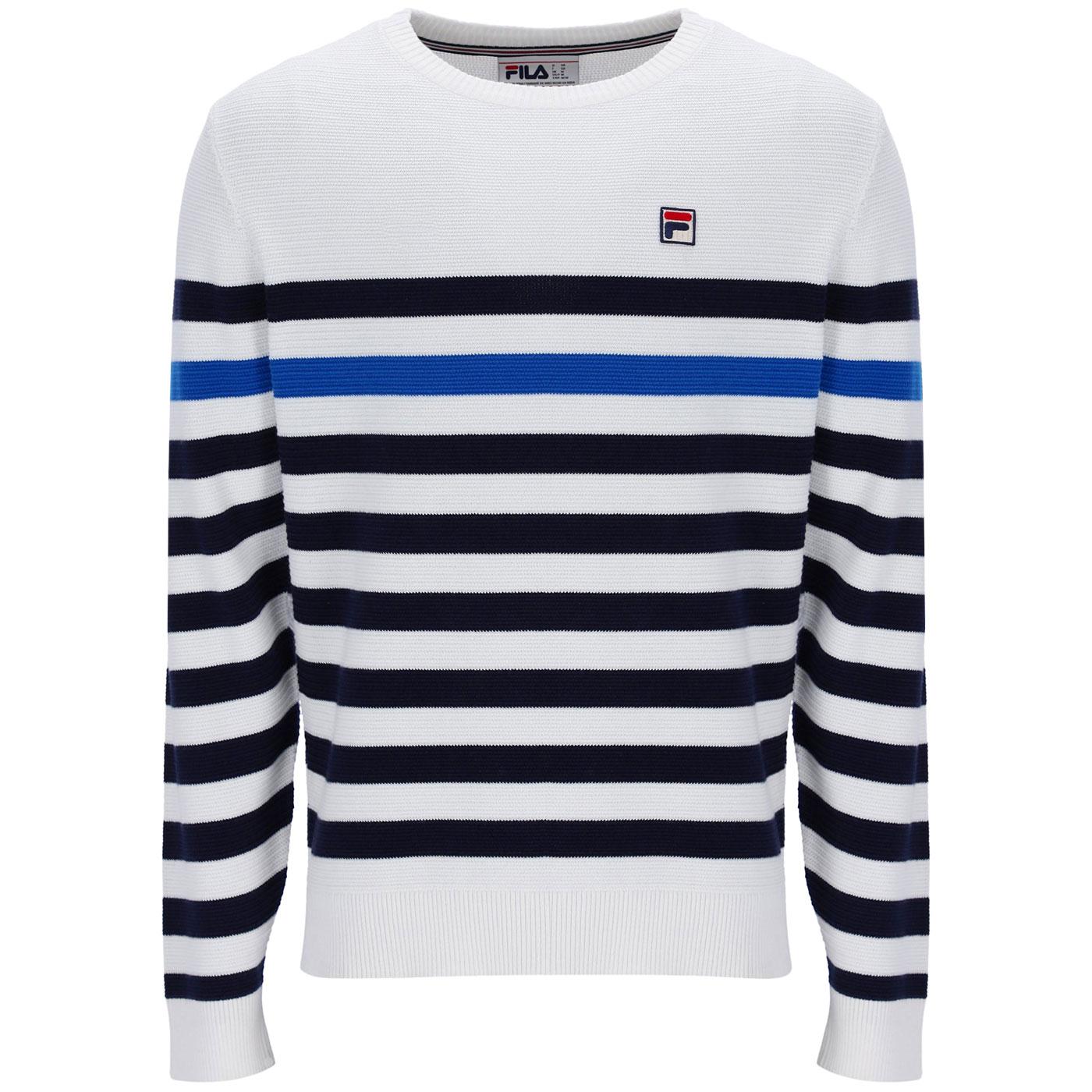 Rakulan Fila Vintage Crochet Knit Breton Jumper W