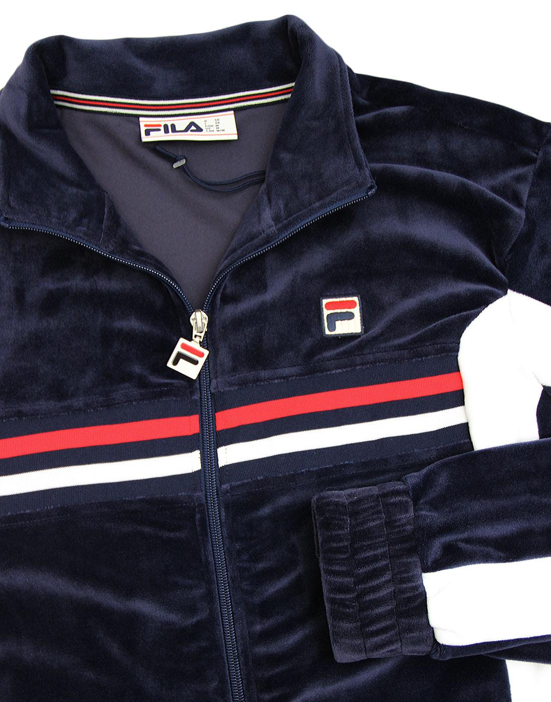 FILA VINTAGE Verita Retro 1980s Velour Stripe Track Jacket