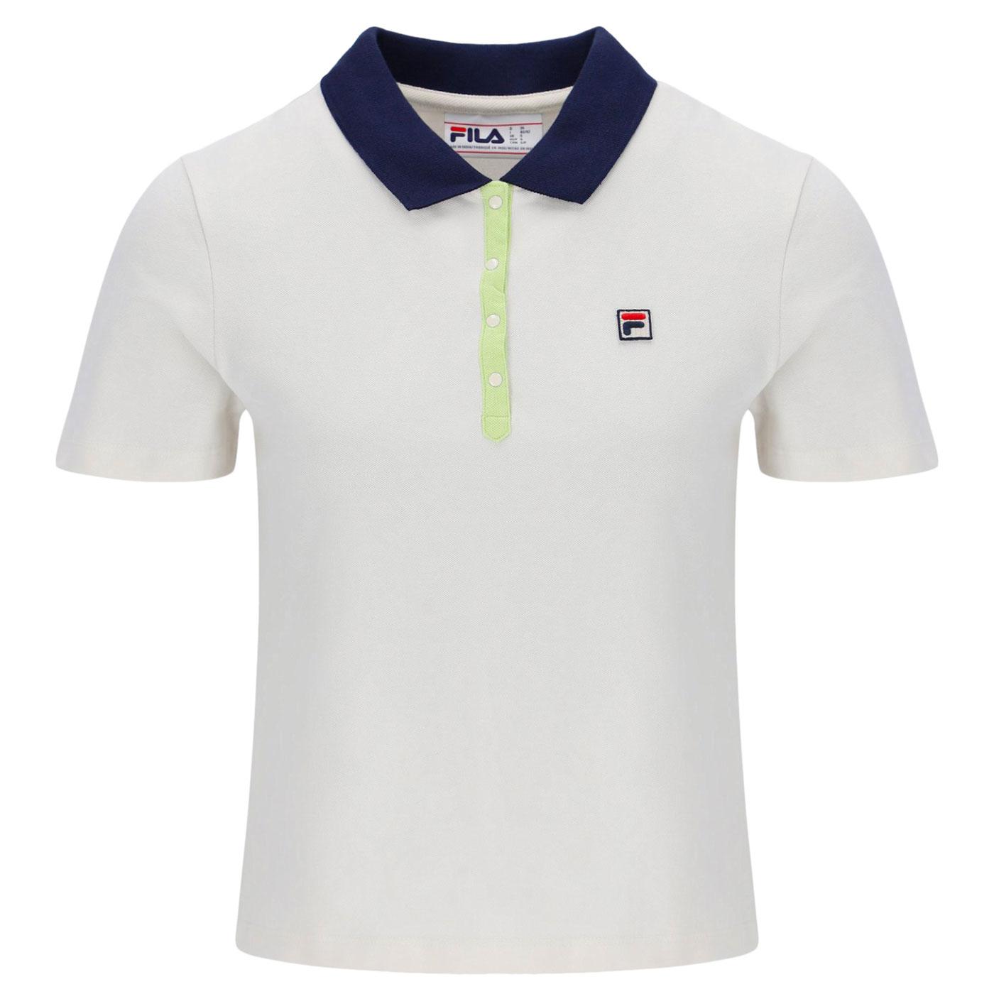 Juno Fila Vintage Women's Fitted Polo Shirt G/N/L