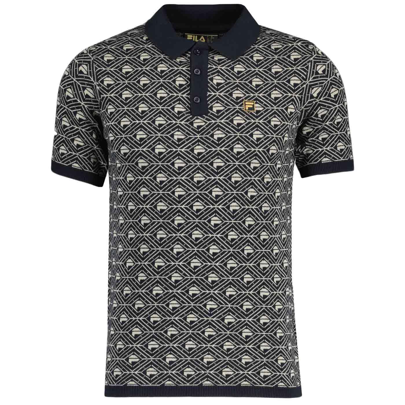 Zano Fila Gold Men's Knitted Geo Polo Shirt (B/AS)