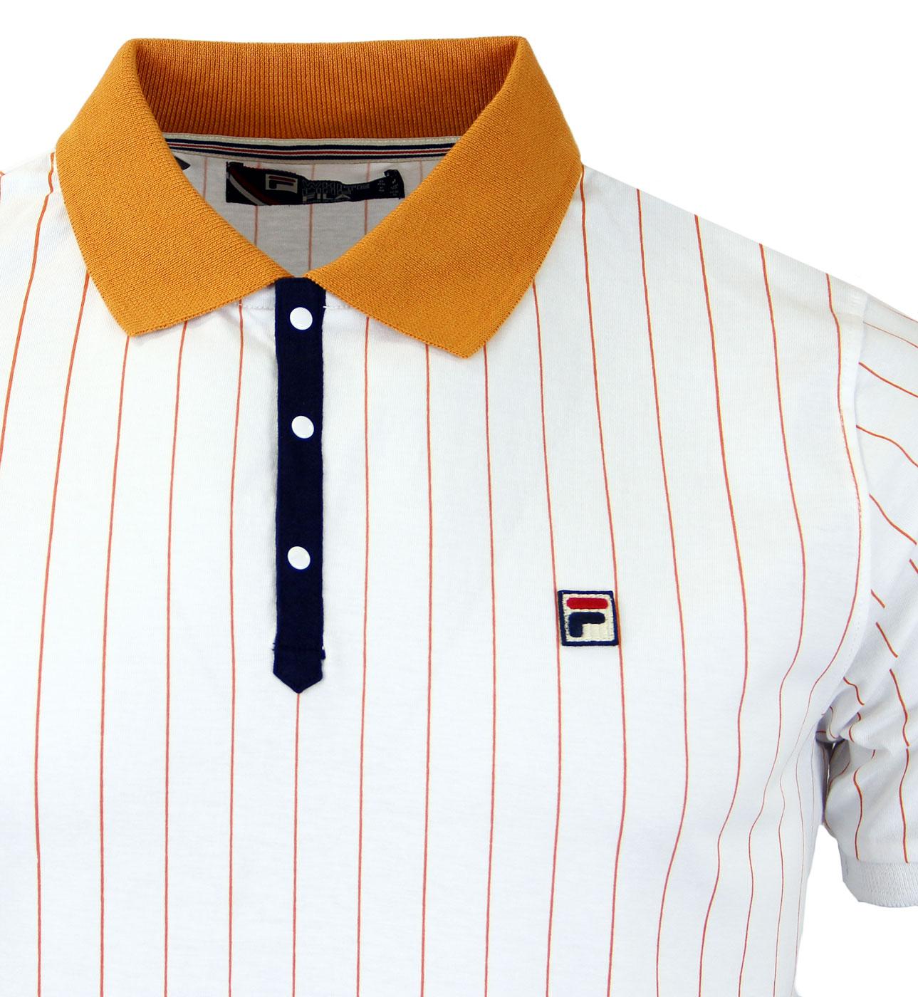 Fila Vintage Grandslam Polo Shirt White/Red/Navy - Terraces