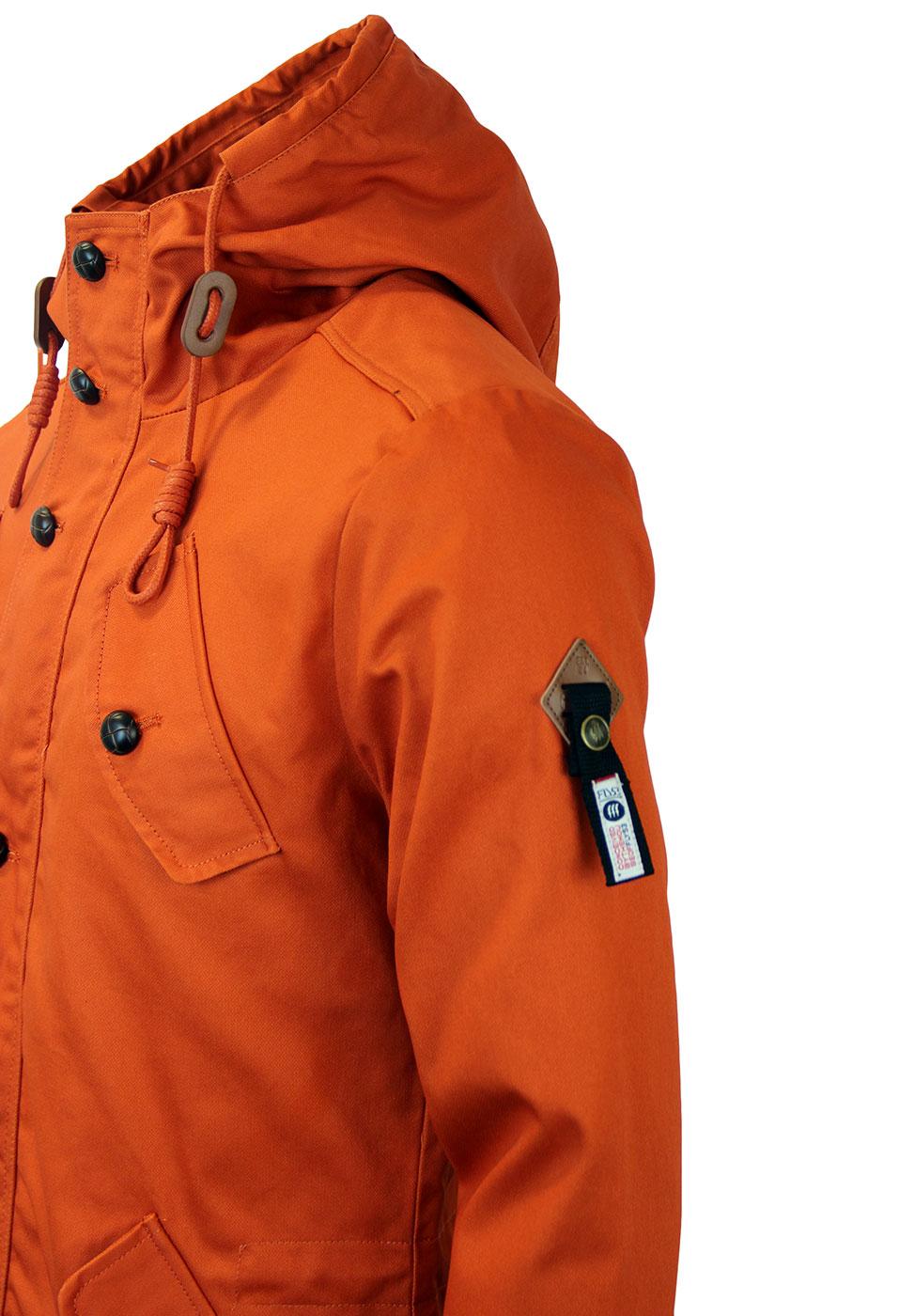 FLY53 Burton Retro Indie Mod Military Fishtail Parka Jacket Rust