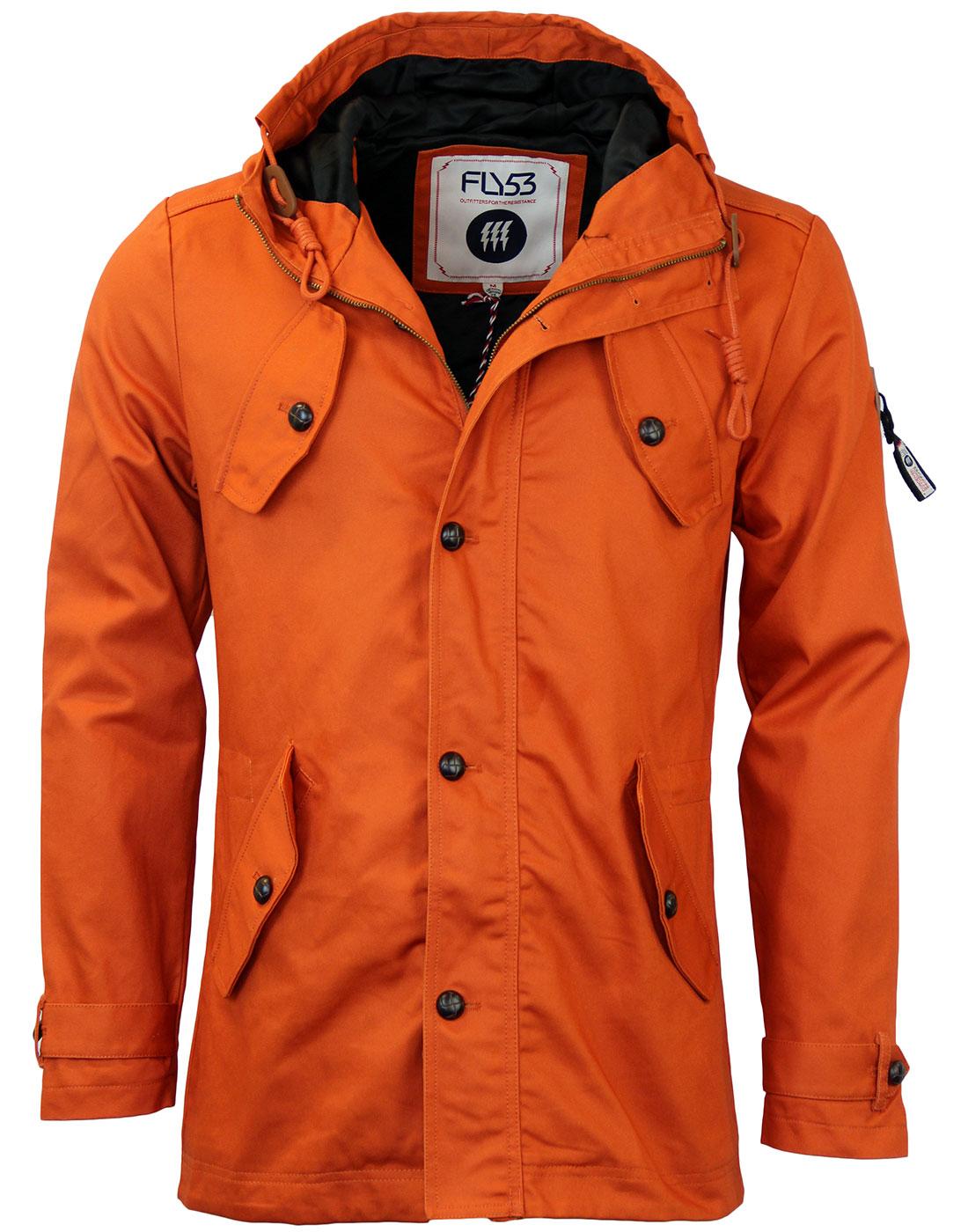 FLY53 Burton Retro Indie Mod Military Fishtail Parka Jacket Rust