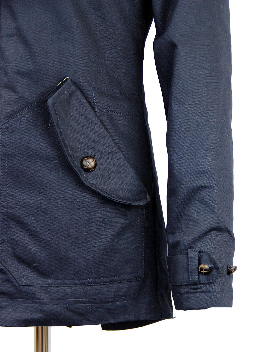 FLY53 Burton Retro Indie Mod Hooded Casual Parka Jacket Midnight