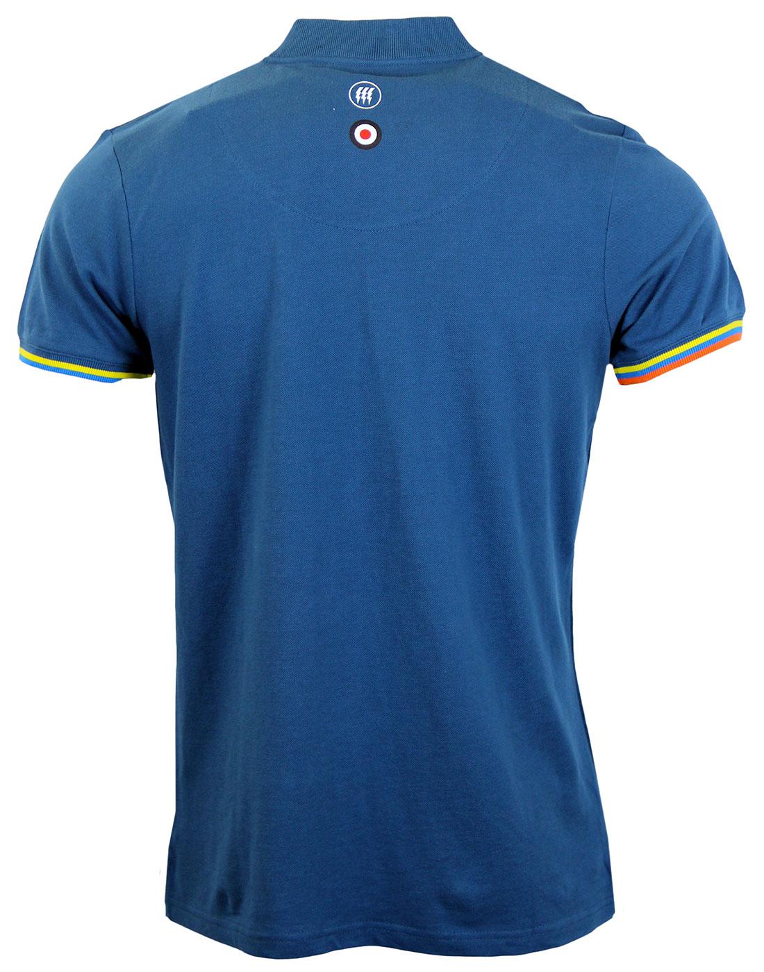 FLY53 Musette Retro Indie Mod Zip Neck Cycling T-shirt Dark Blue