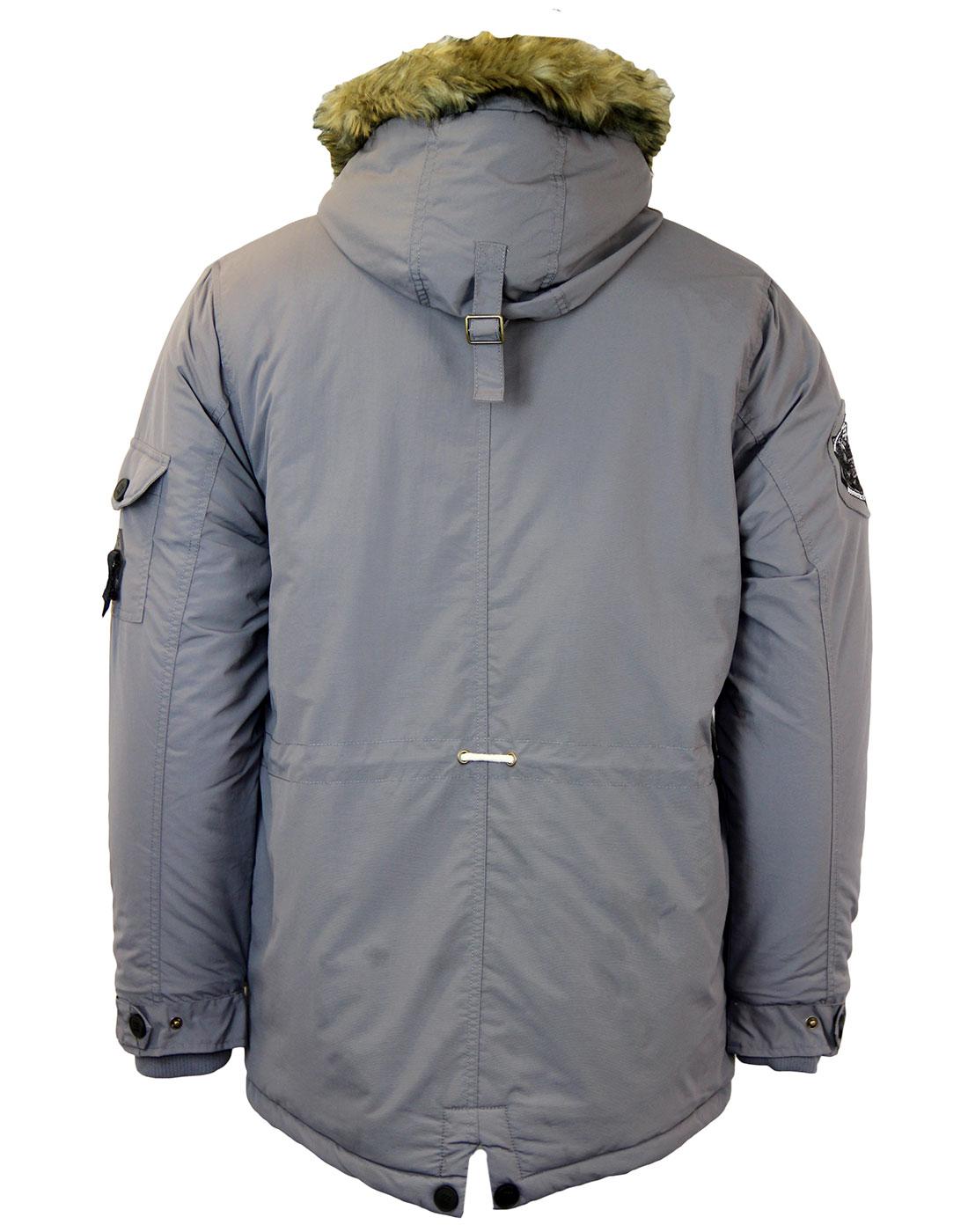 FLY53 Excalibur Mod Fishtail Parka Jacket in Grey