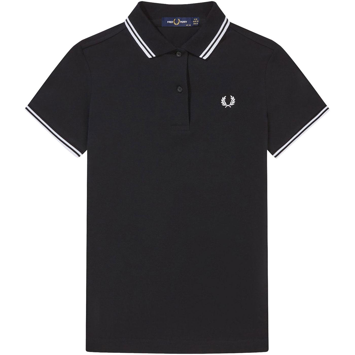 FRED PERRY Womens G3600 Retro Twin Tipped Polo (B)