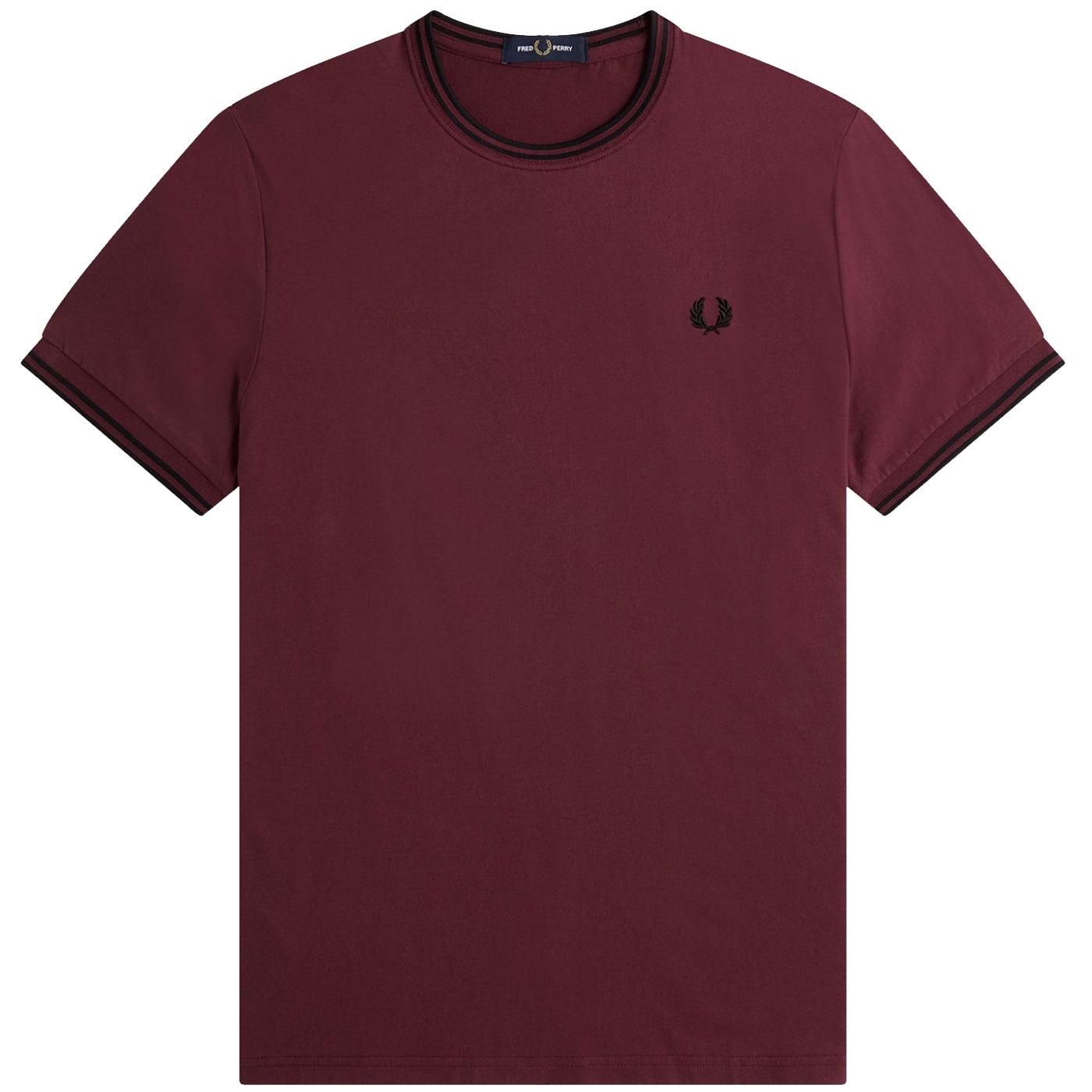FRED PERRY M1588 Retro Twin Tipped Tee - Aubergine