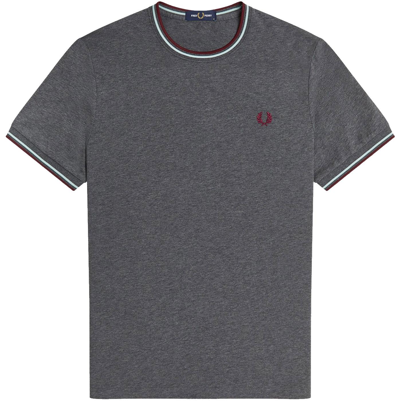 FRED PERRY M1588 Retro Twin Tipped Tee - Charcoal 