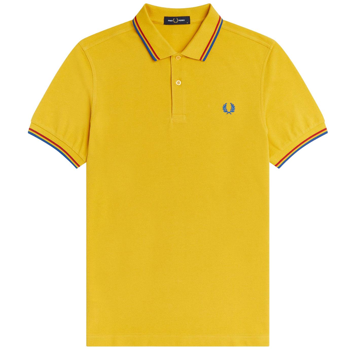FRED PERRY M3600 Twin Tipped Mod Polo Shirt DIJON