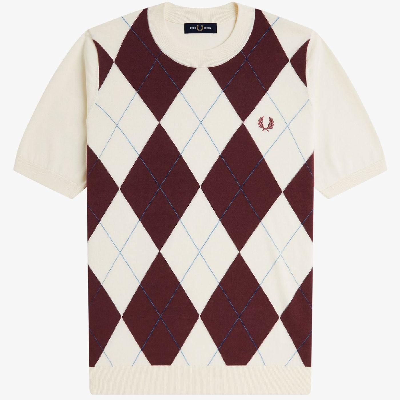 Fred Perry Intarsia Argyle Knitted Crew T-shirt E