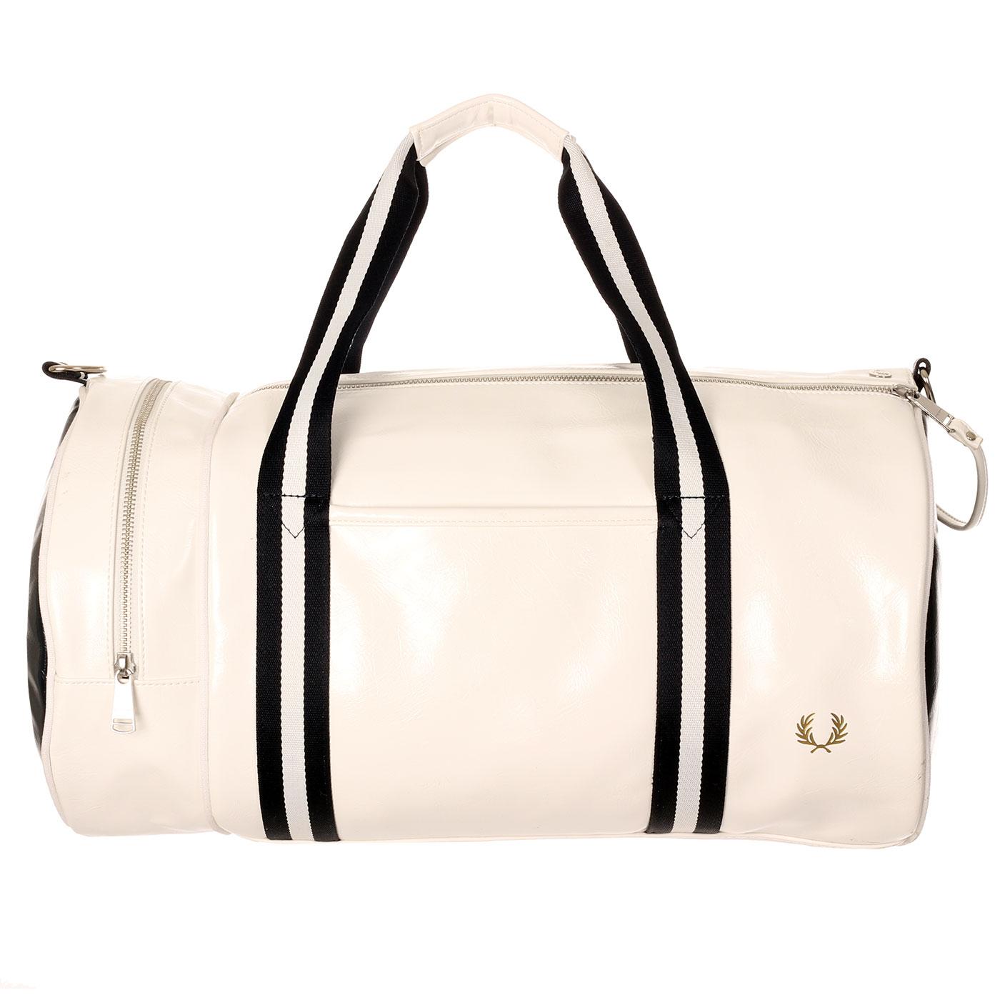 FRED PERRY Contrast Colour Barrel Bag - Snow White
