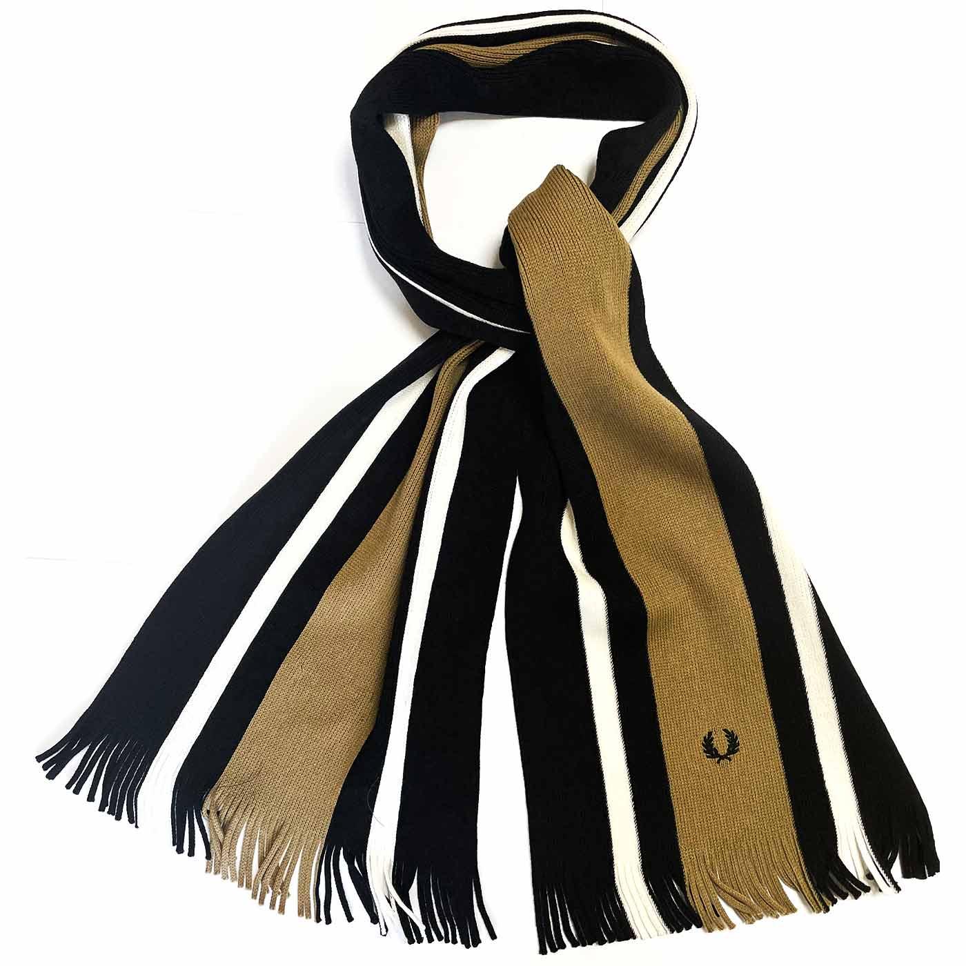 FRED PERRY 60s Mod Bold Stripe Raschel Knit Scarf