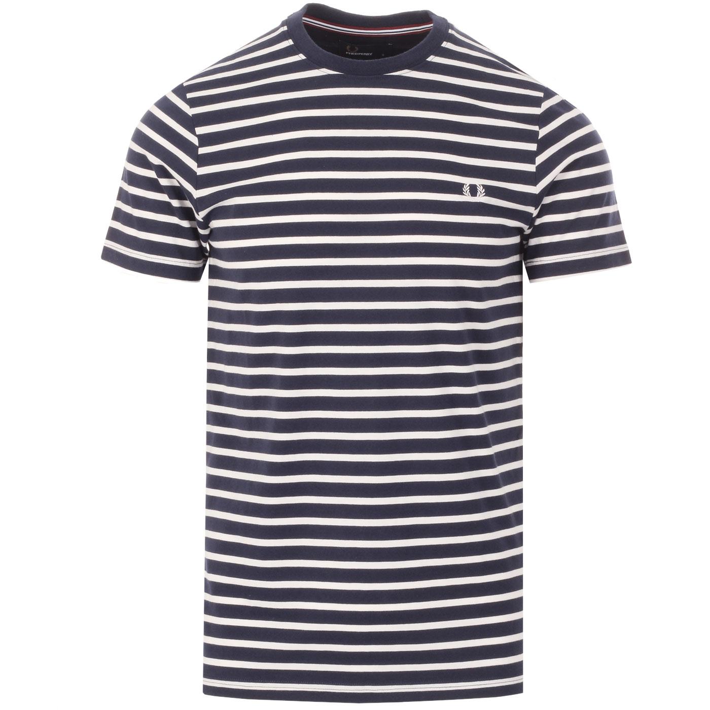 FRED PERRY Mens Retro Mod Breton Stripe T-Shirt DC