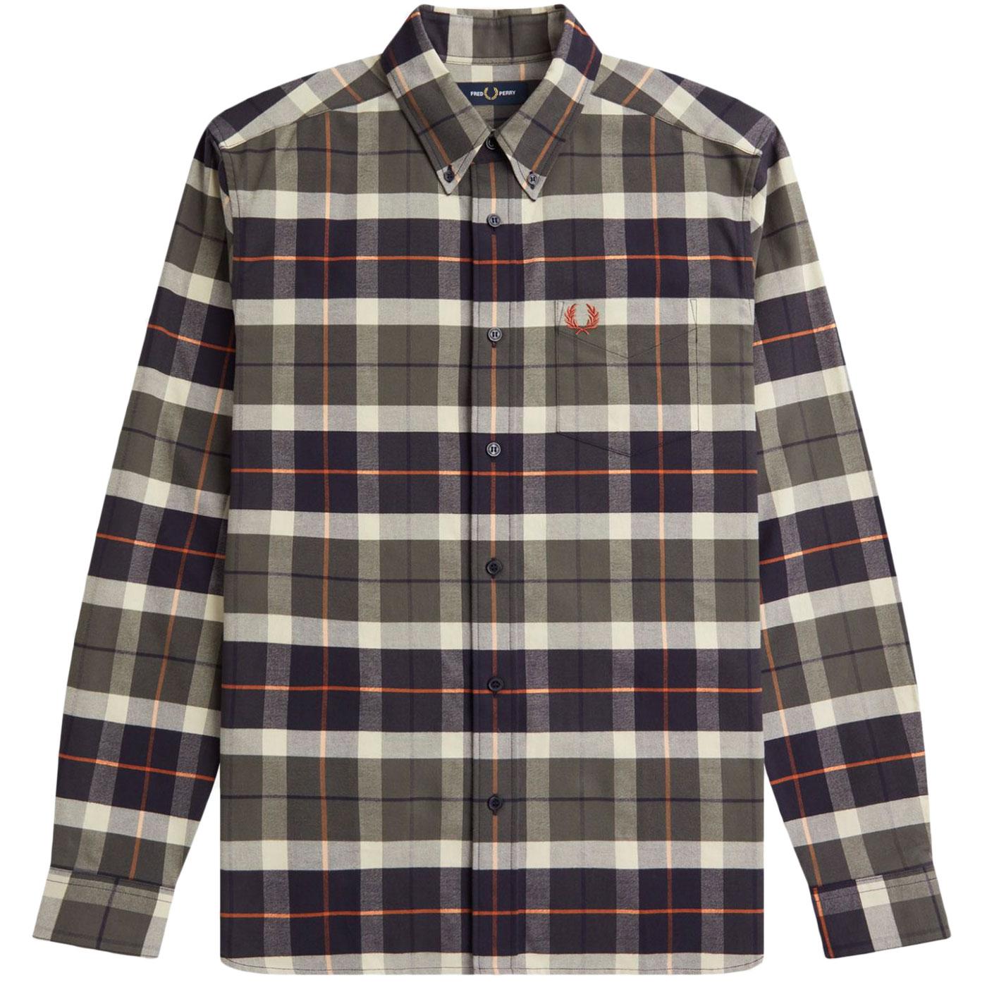 Fred Perry Brushed Tartan Button Down Shirt (FG)