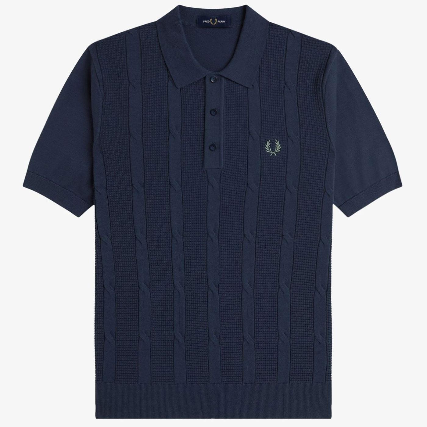 Fred Perry Retro 60s Textured Cable Knit Shirt DA