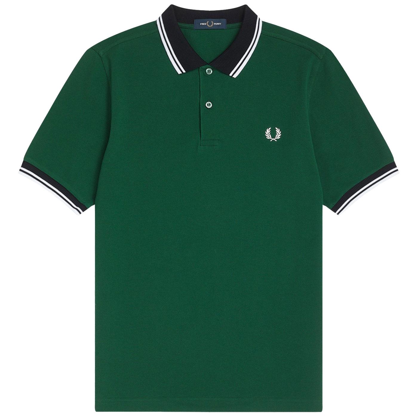 FRED PERRY Contrast Trim Mod Pique Polo Shirt in Ivy
