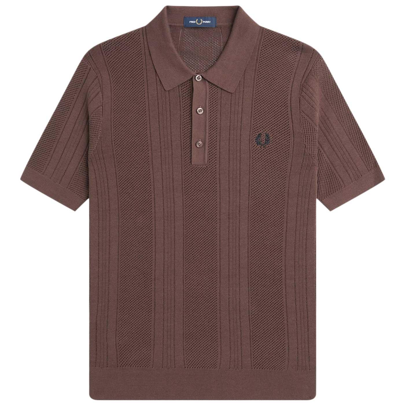 Fred Perry Vintage Crochet Knit S/S Polo Shirt CB