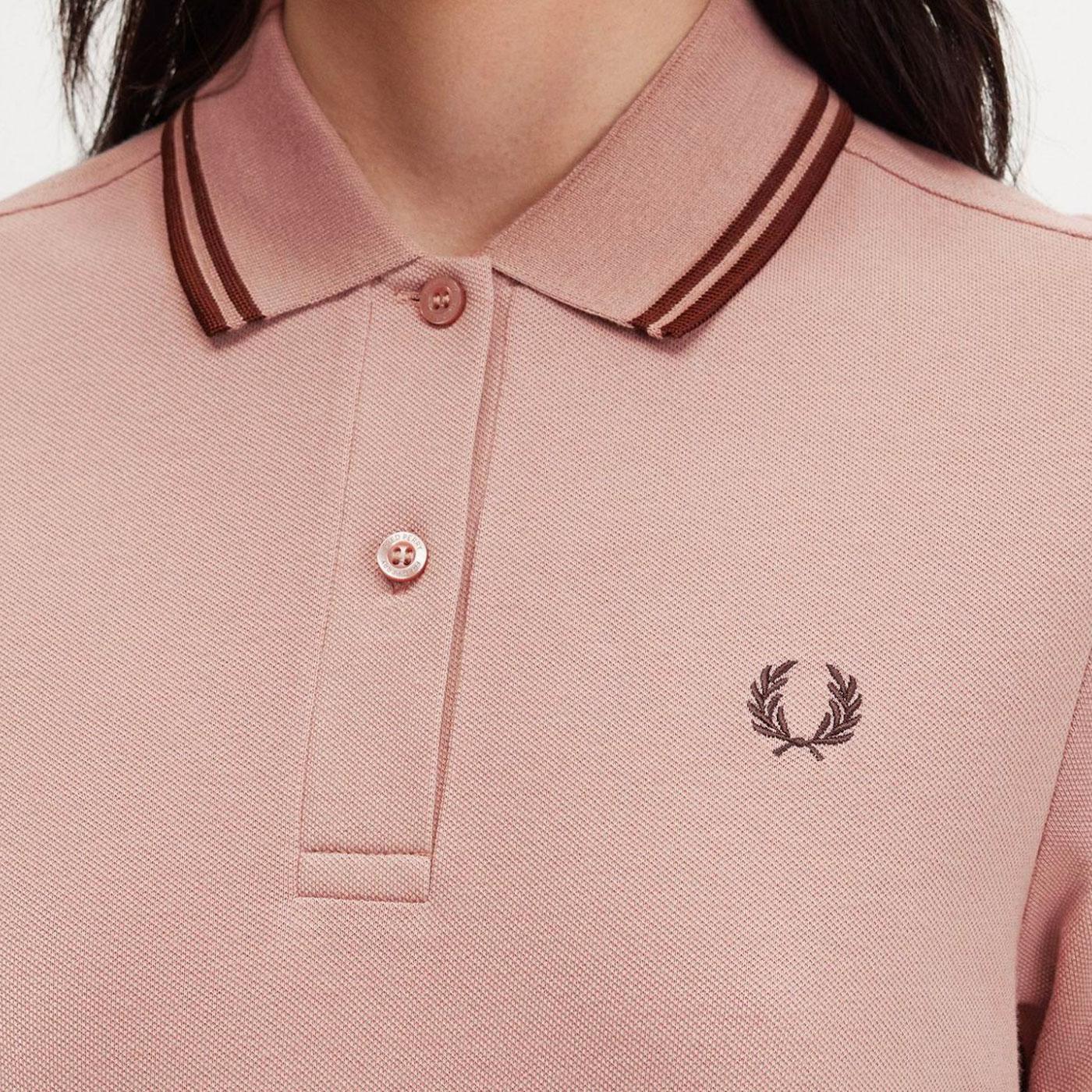 Fred Perry D3600 Retro Mod Twin Tipped Polo Dress Dark Pink Fred Perry D3600 Retro Mod Twin Tipped Polo Dress Dark Pink