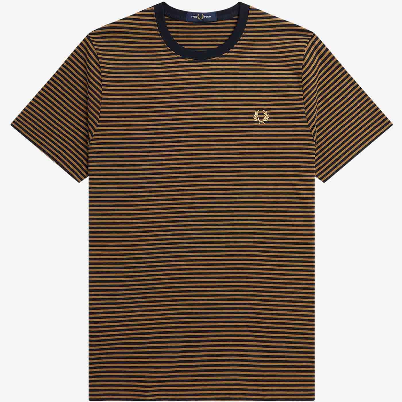 Fred Perry Retro Fine Stripe Tee Shaded Stone/Navy