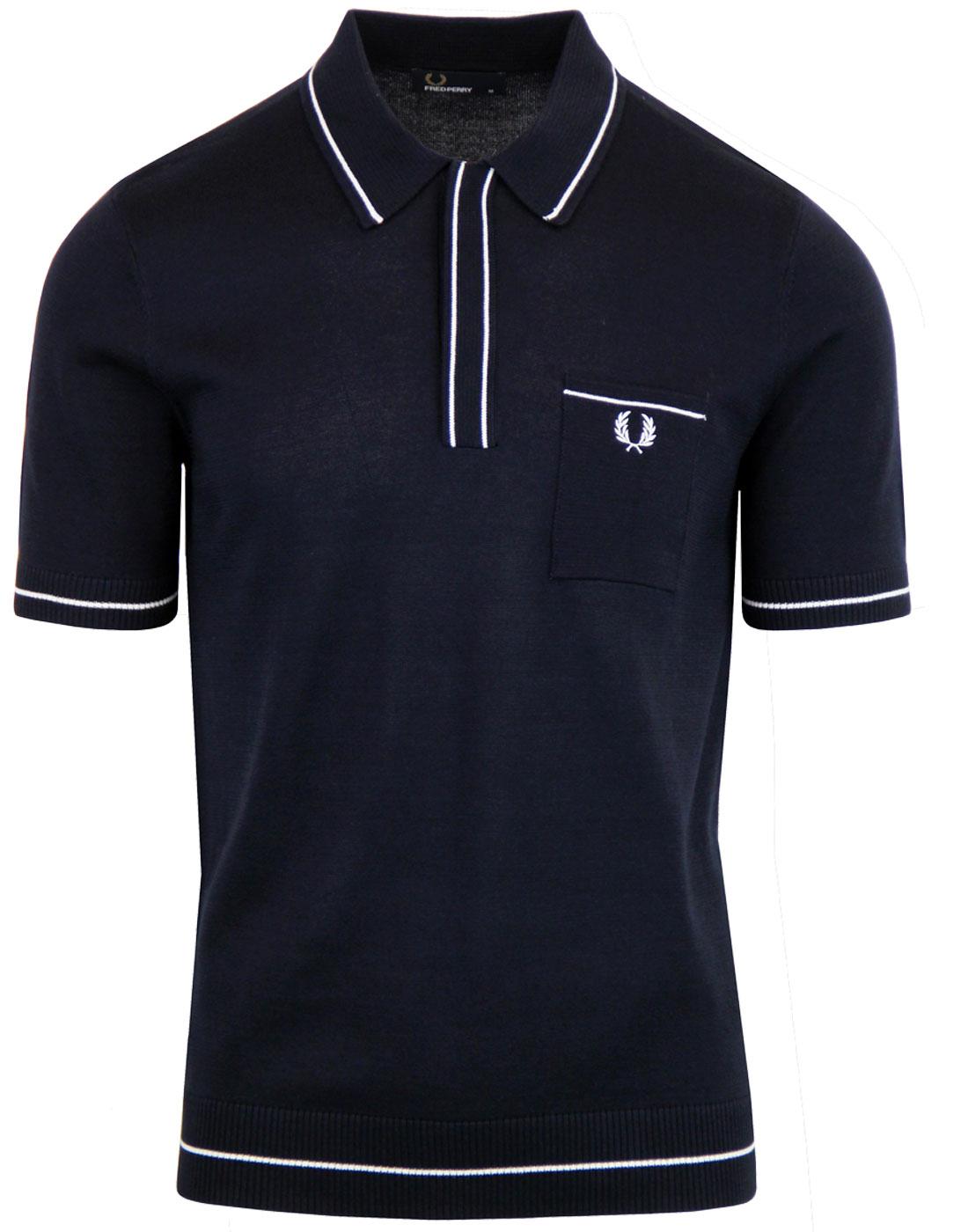 FRED PERRY Retro Mod Fine Tipped Knitted Polo