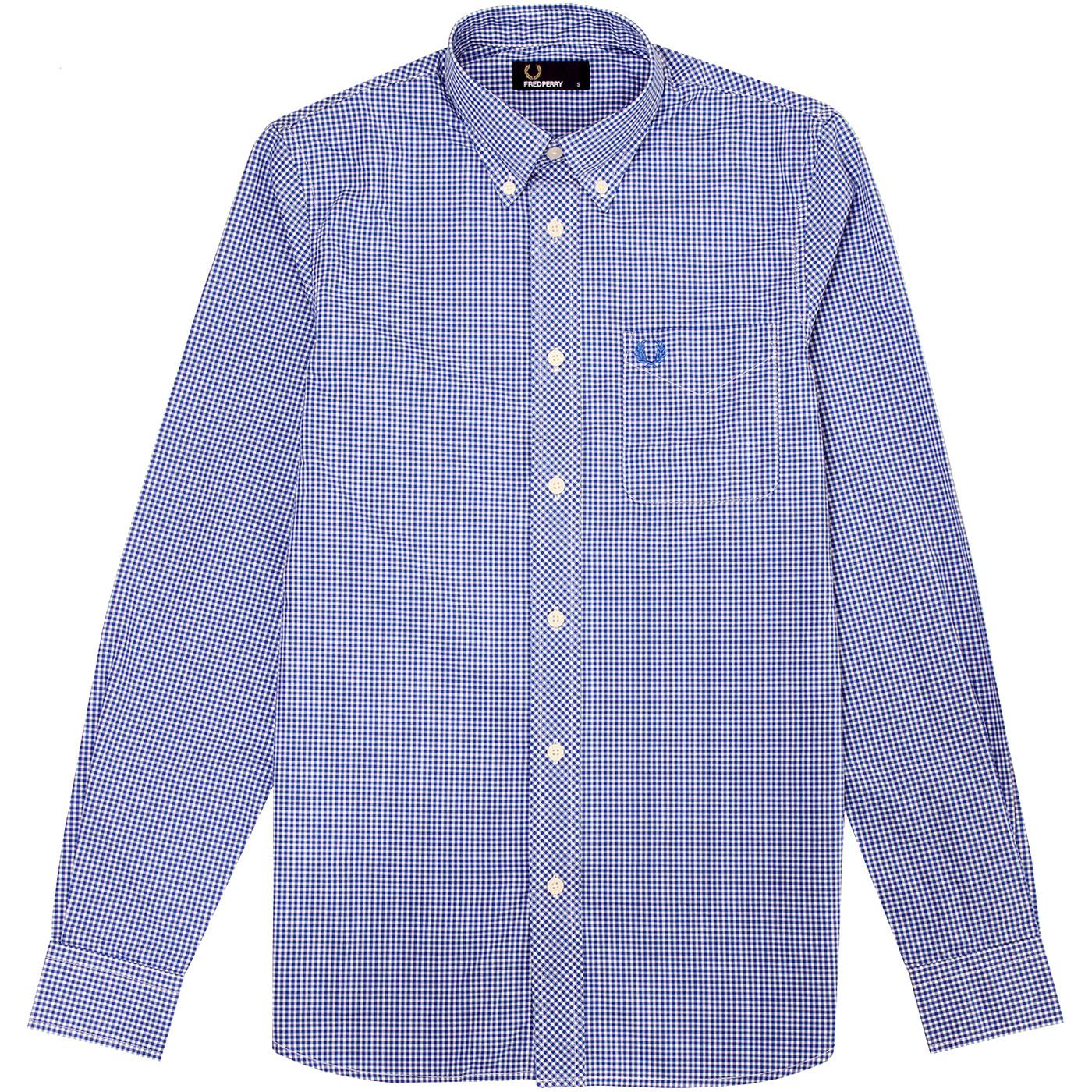 FRED PERRY Mod Button Down Gingham Check Shirt OB