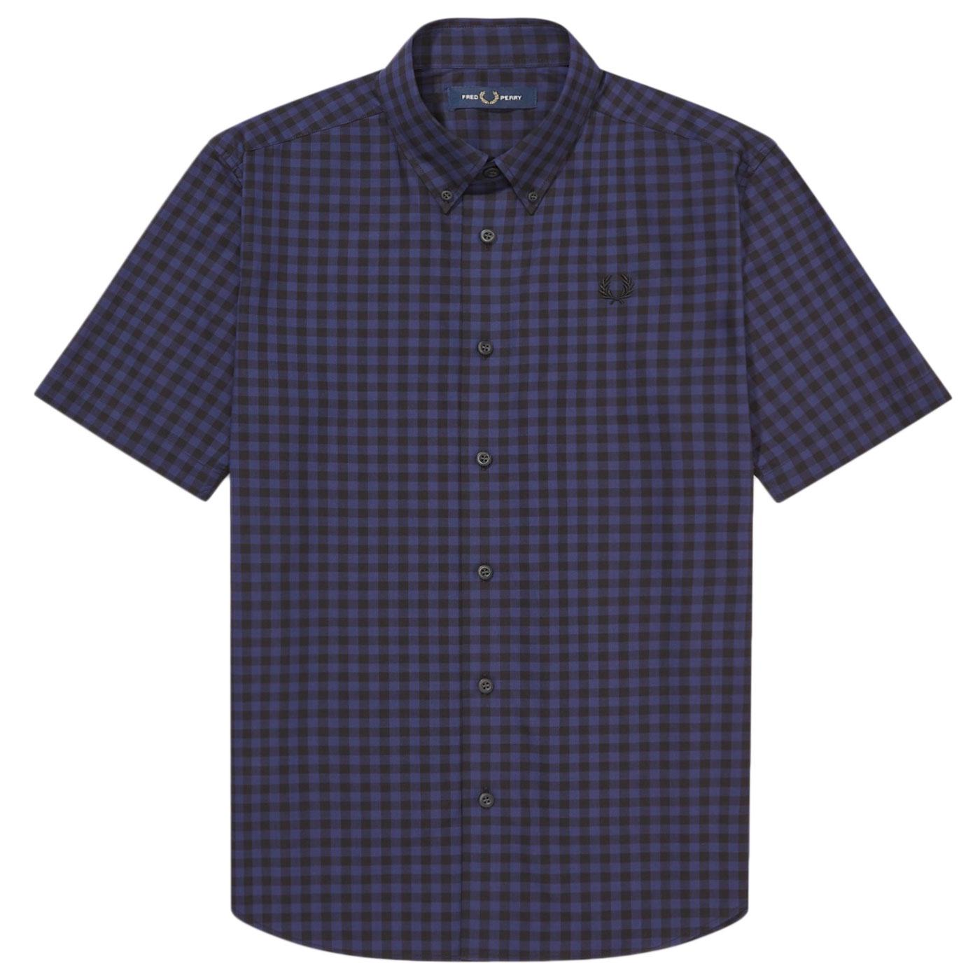 Fred Perry 2-Colour Gingham Shirt Carbon Blue