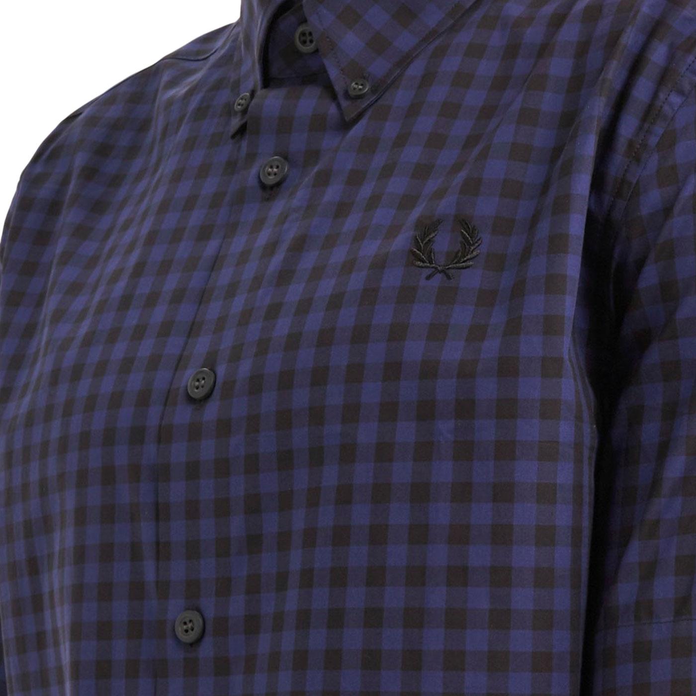 Fred Perry 2-Colour Gingham Shirt Carbon Blue