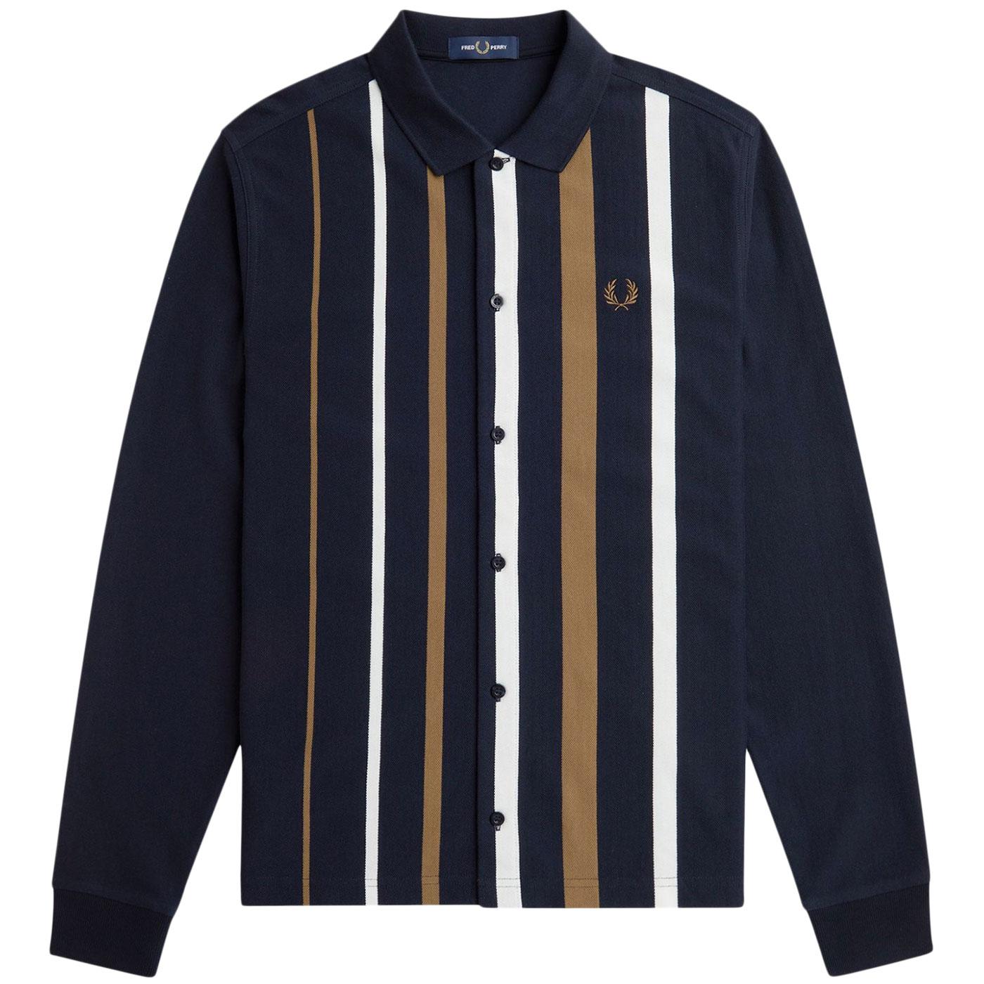 Fred Perry Gradient Stripe L/S Mod Polo Shirt N
