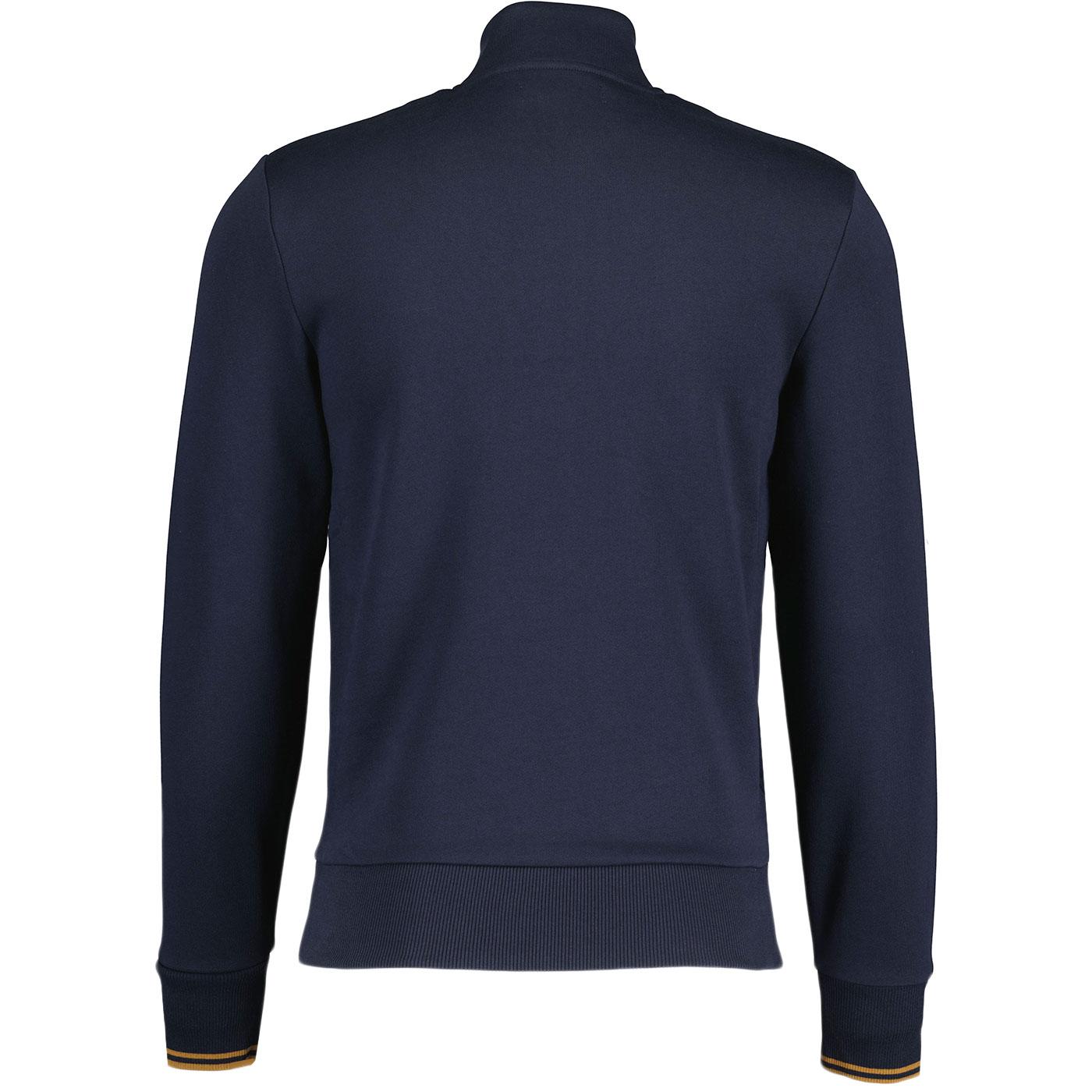 【ギフ_包装】 Half Casuals '80s Retro Perry Fred Zip Navy in Sweatshirt Terry トップス