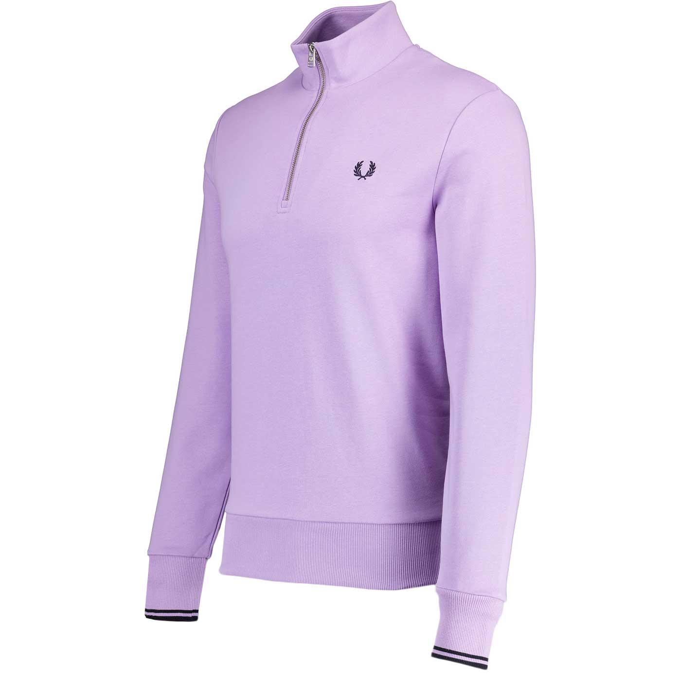 Fred Perry Retro 80s Casuals 1 2 Zip Terry Sweatshirt Ultraviolet