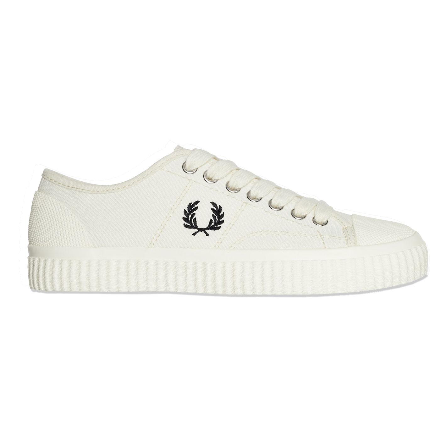 FRED PERRY 'Hughes Low' Men's Canvas Trainers Light Ecru