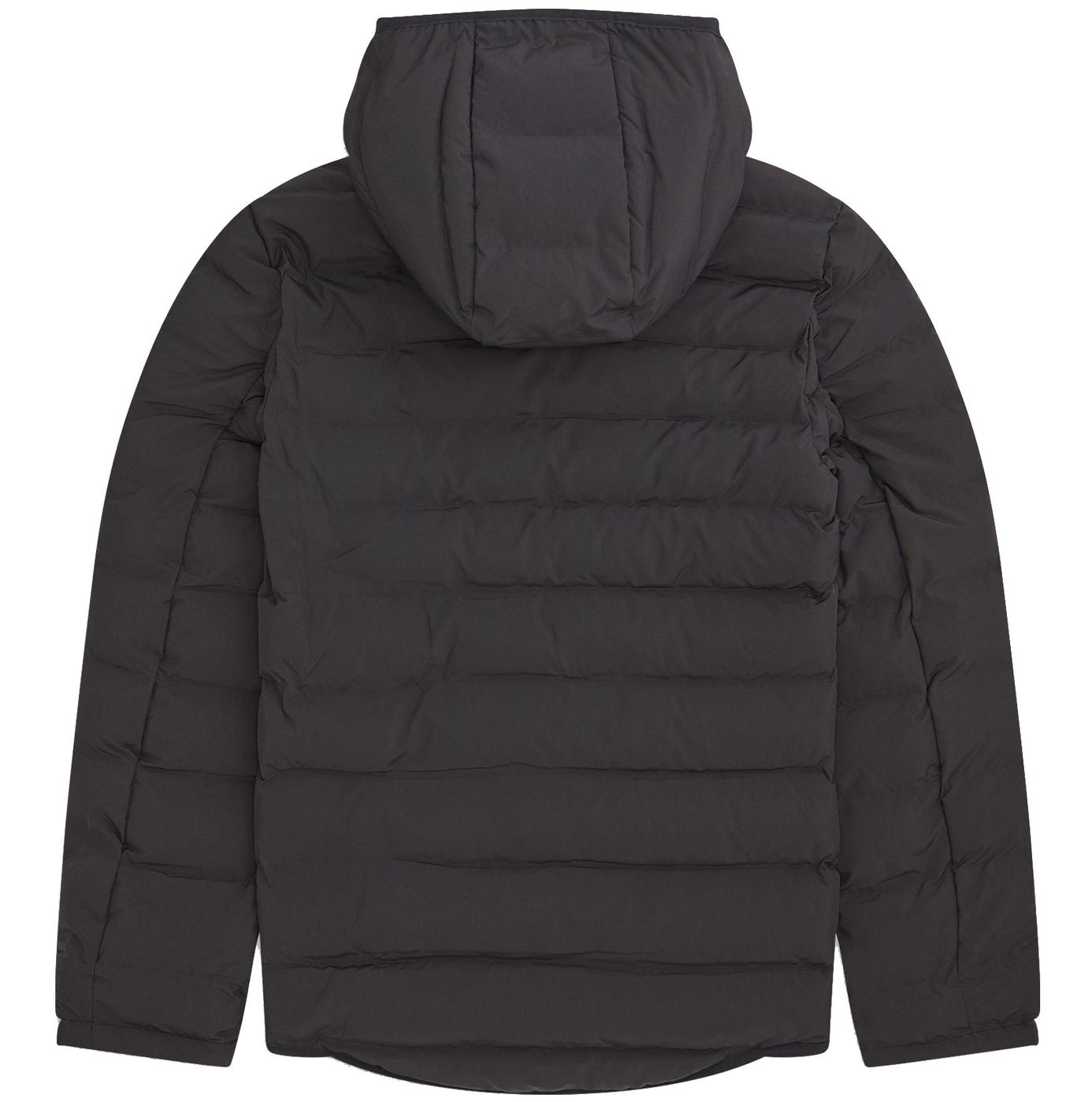FRED PERRY Insulated Padded Hooded Jacket in Black