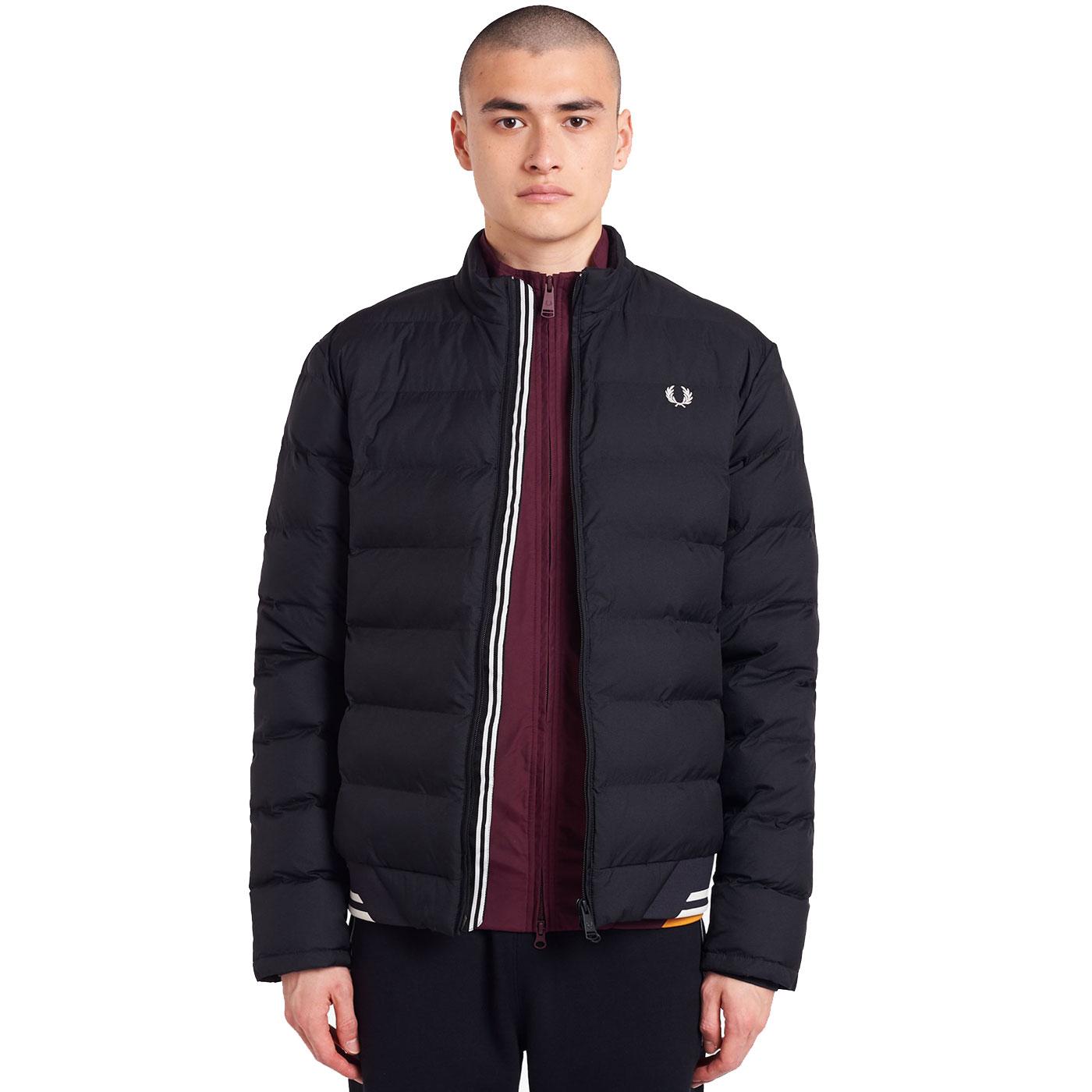 Fred Perry Mens Retro Insulated Padded Jacket Black 