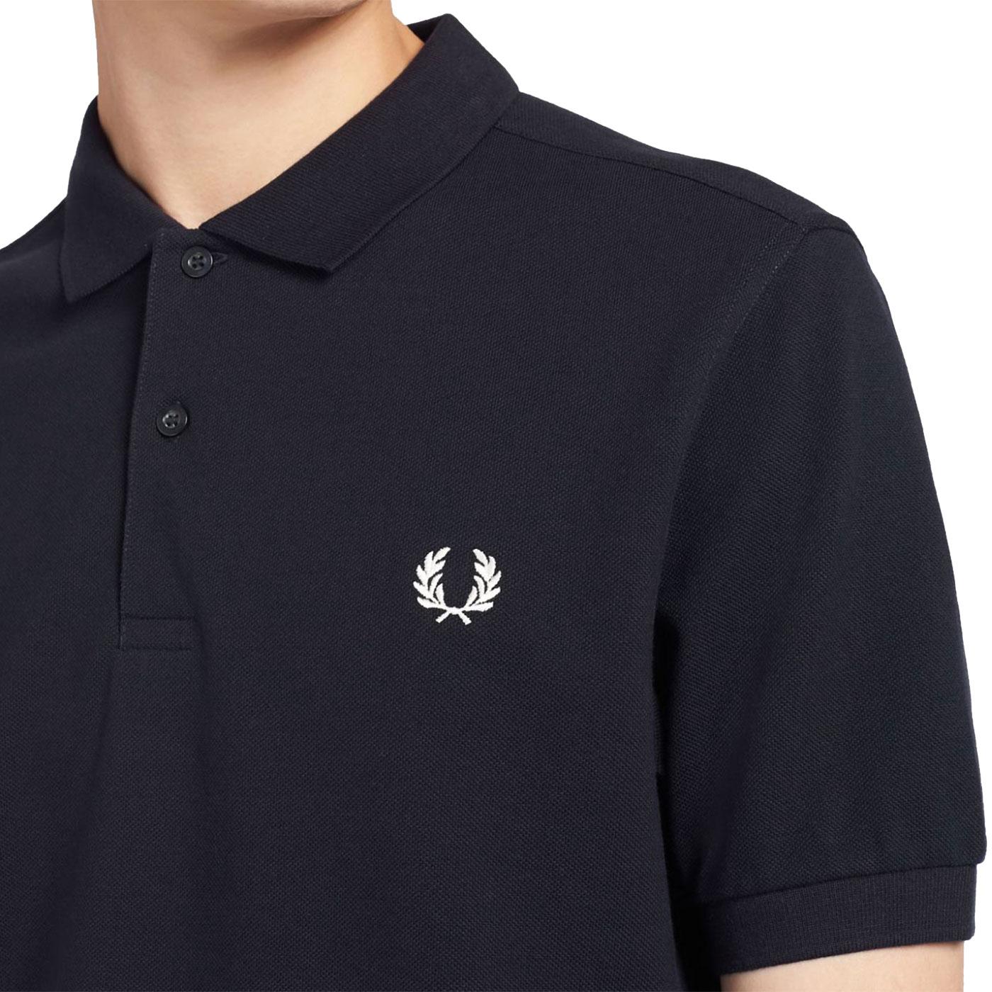 FRED PERRY Men's Retro Slim Fit Pique Polo Shirt in Navy